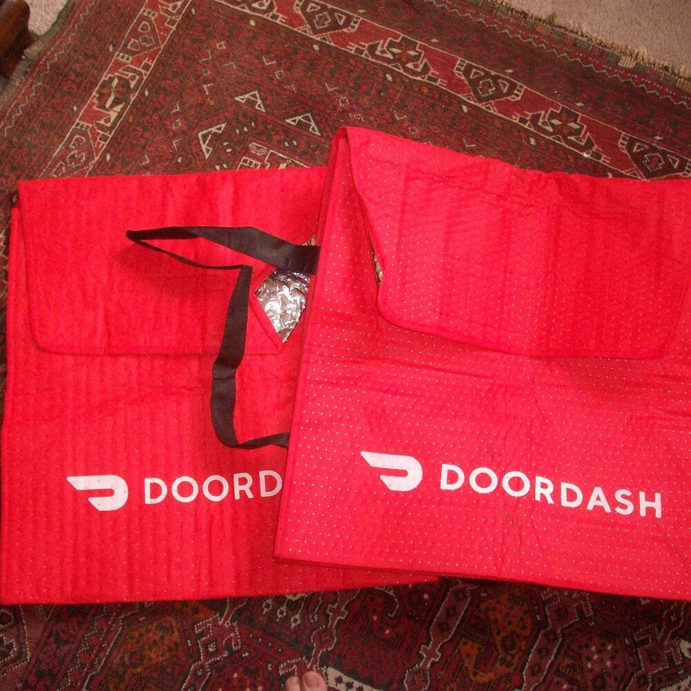 2 pc DOORDASH Thermal Insulated HOT/COLD Food Delivery Pizza Large Bag-FAST FOOD